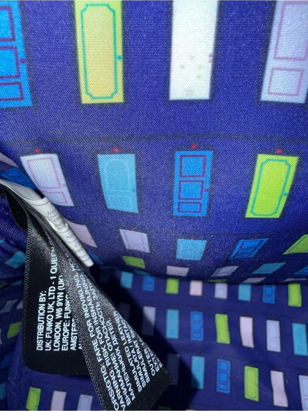 Loungefly Disney Pixar Monsters Inc Pattern Blue Mini Backpack